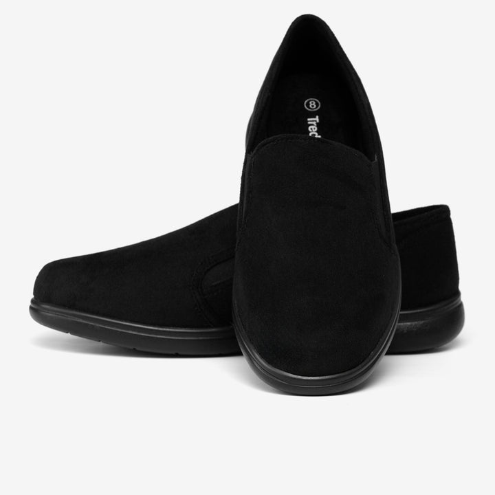 Mens Wide Fit Tredd Well Seth Slip On Slippers in Black - Image 1