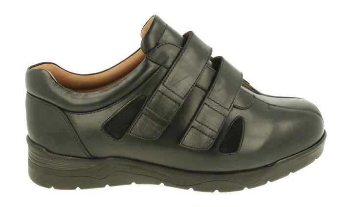 Mens Wide Fit DB Darren Shoes in Black Leather - Image 1