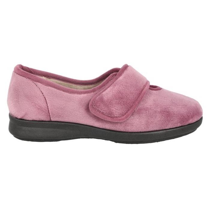 Women's Wide Fit DB Fountain Slippers in Sky Blue Velour - Image 14