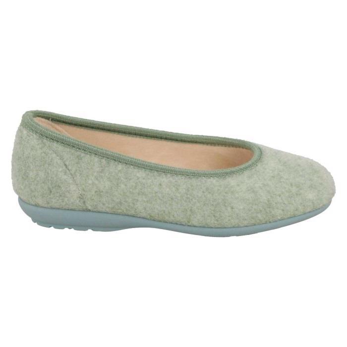 Women's Wide Fit DB Luella Pump Slippers in Mint Green Felt - Image 2