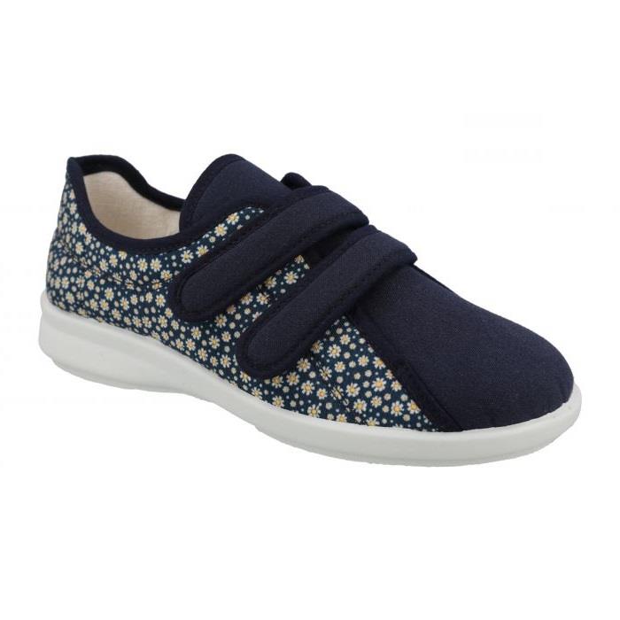 Women's Wide Fit DB Spring Canvas Shoes in Navy - Image 2