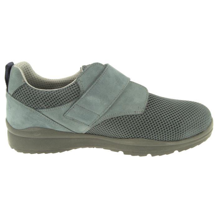 Men's Wide Fit DB Andy Canvas Shoes in Black Mesh Tex / Nubuck - Image 9