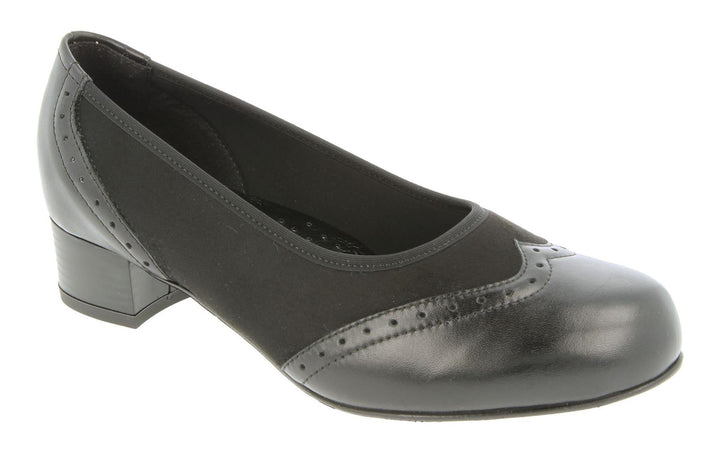 Womens Wide Fit DB Badminton Shoes in Black / Suedette Stretch - Image 1