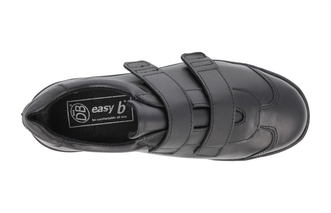 Women's Wide Fit DB Grasshopper Shoes in Black Leather - Image 4
