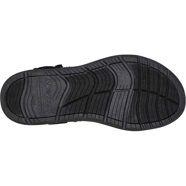Women's Wide Fit Skechers 163221 Reggae Lite Beachy Sunrise Sandals in Black - Image 1