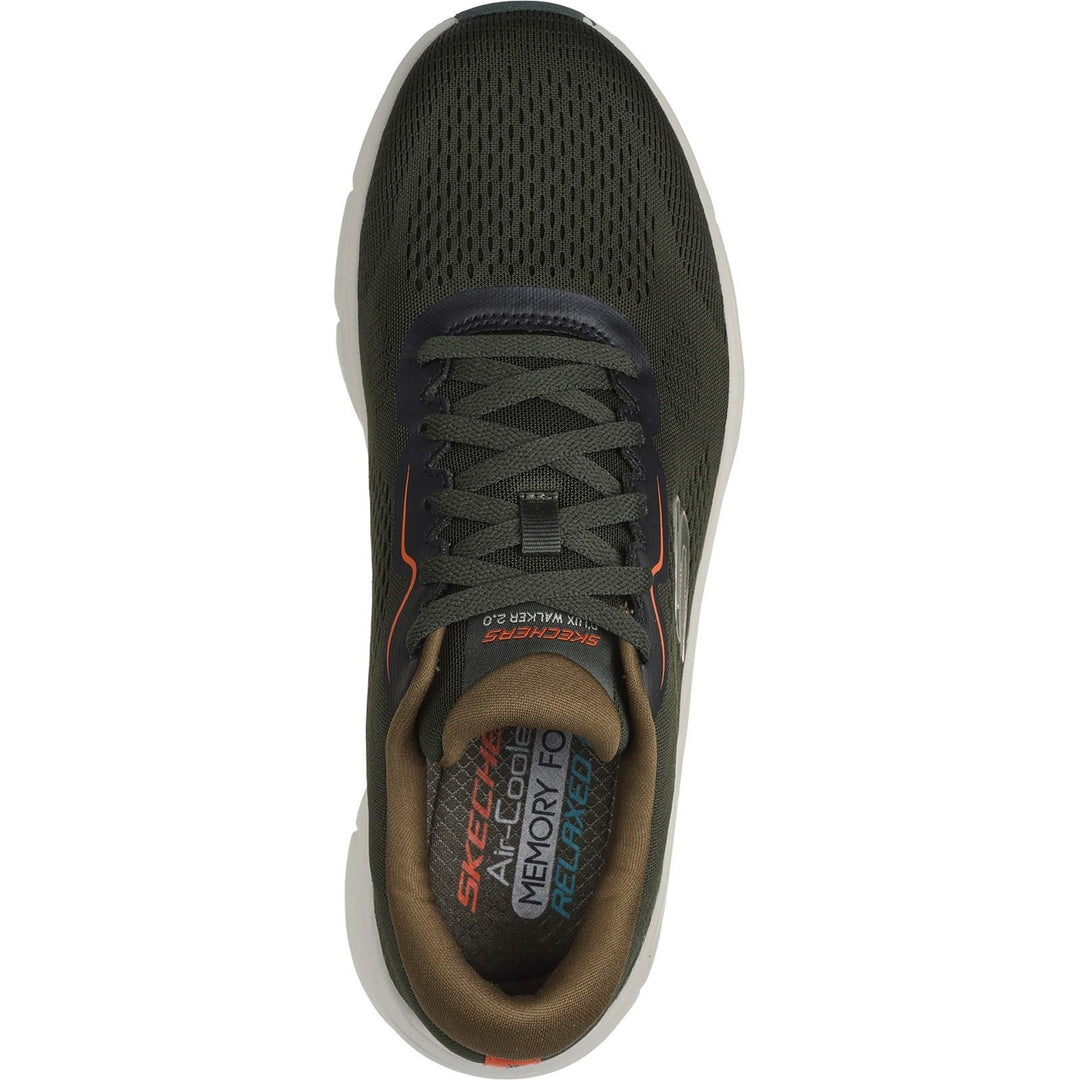 Men's Wide Fit Skechers 232714 D'lux Walker 2.0 Swave Trainers in Black /Lime - Image 8