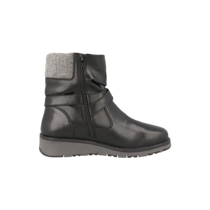 Women's Wide Fit DB Mink Boots in Black Synthetic - Image 2