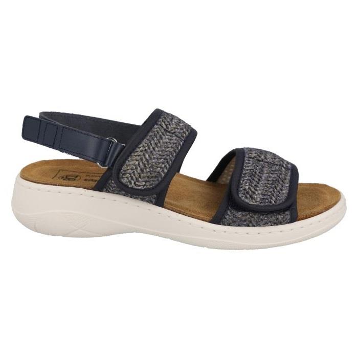 Women's Wide Fit DB Wallis Sandals in Navy Raffia - Image 2