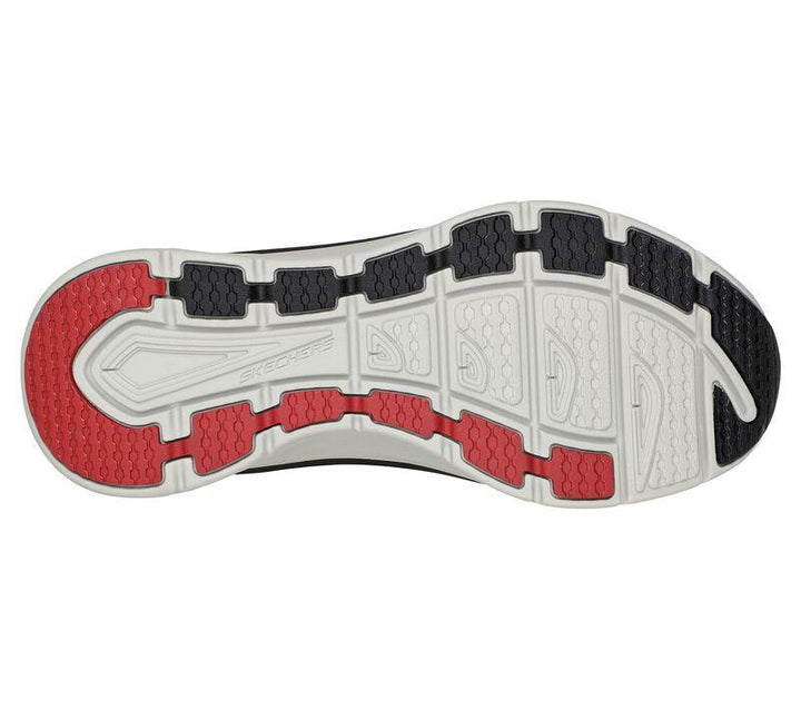 Men's Wide Fit Skechers 232364 Relaxed Fit Meerno D'lux Walker Trainers - Black/Red in Black/Red - Image 1