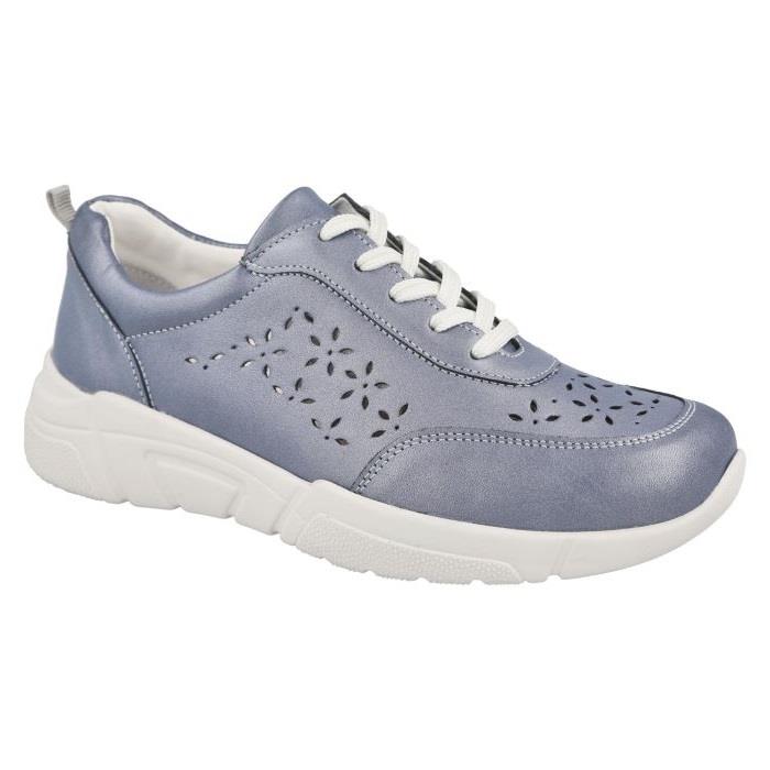 Women's Wide Fit DB Briar Trainers in Sky Blue Leather - Image 1