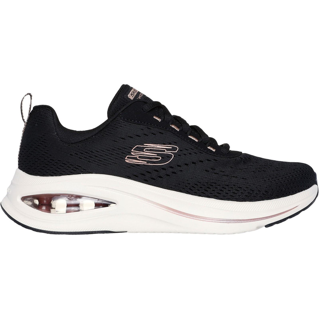 Women's Wide Fit Skechers 150074 Skech Air Meta Trainers in Black/Rose Gold - Image 2