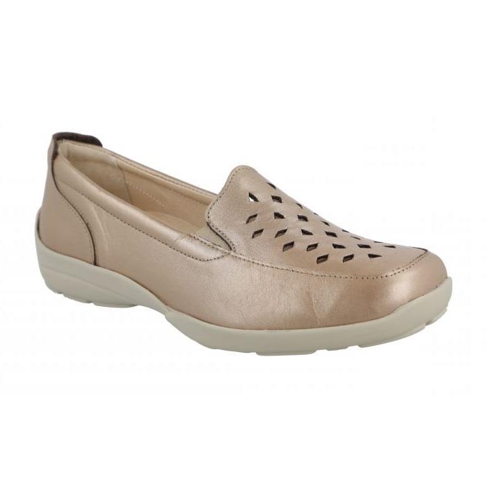 Women's Wide Fit DB Horseshoe Shoes in Blue Leather - Image 7