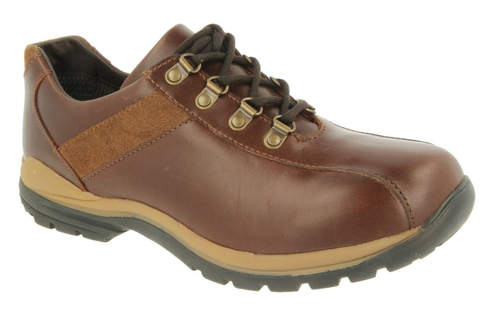 Womens Wide Fit DB Utah Waterproof Hiking Shoes in Brown suede - Image 1