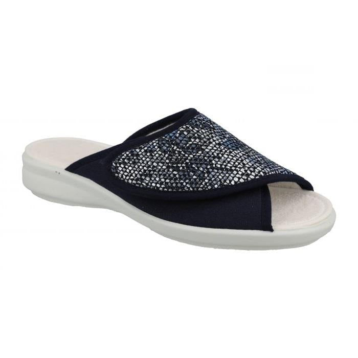 Women's Wide Fit DB Tasha Mule Shoes in Navy - Image 1