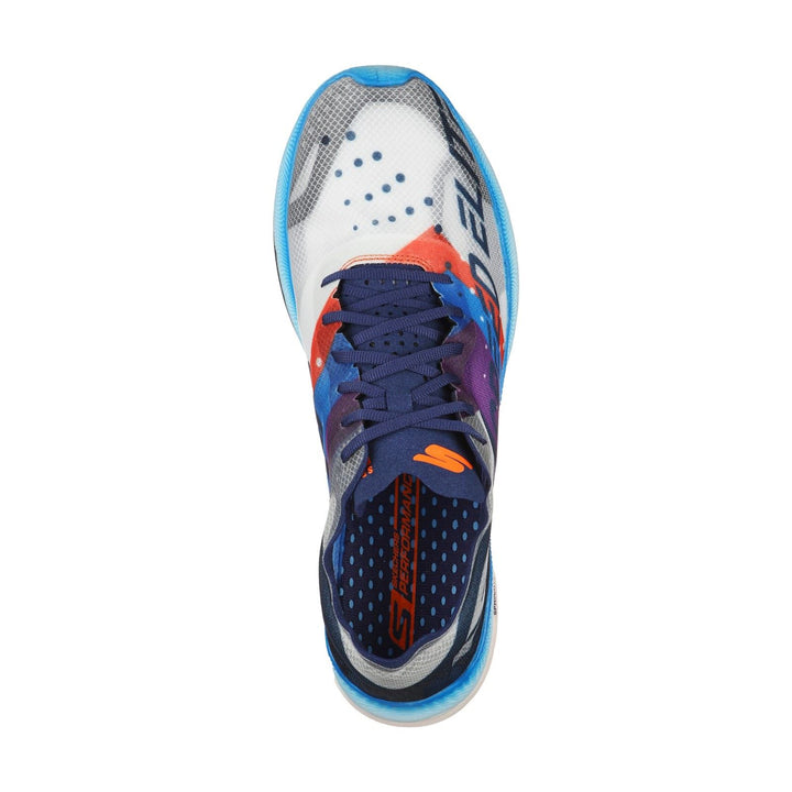Men's Wide Fit Skechers 55221 Go Run Speed Elite Sports Trainers in White/Multi - Image 1