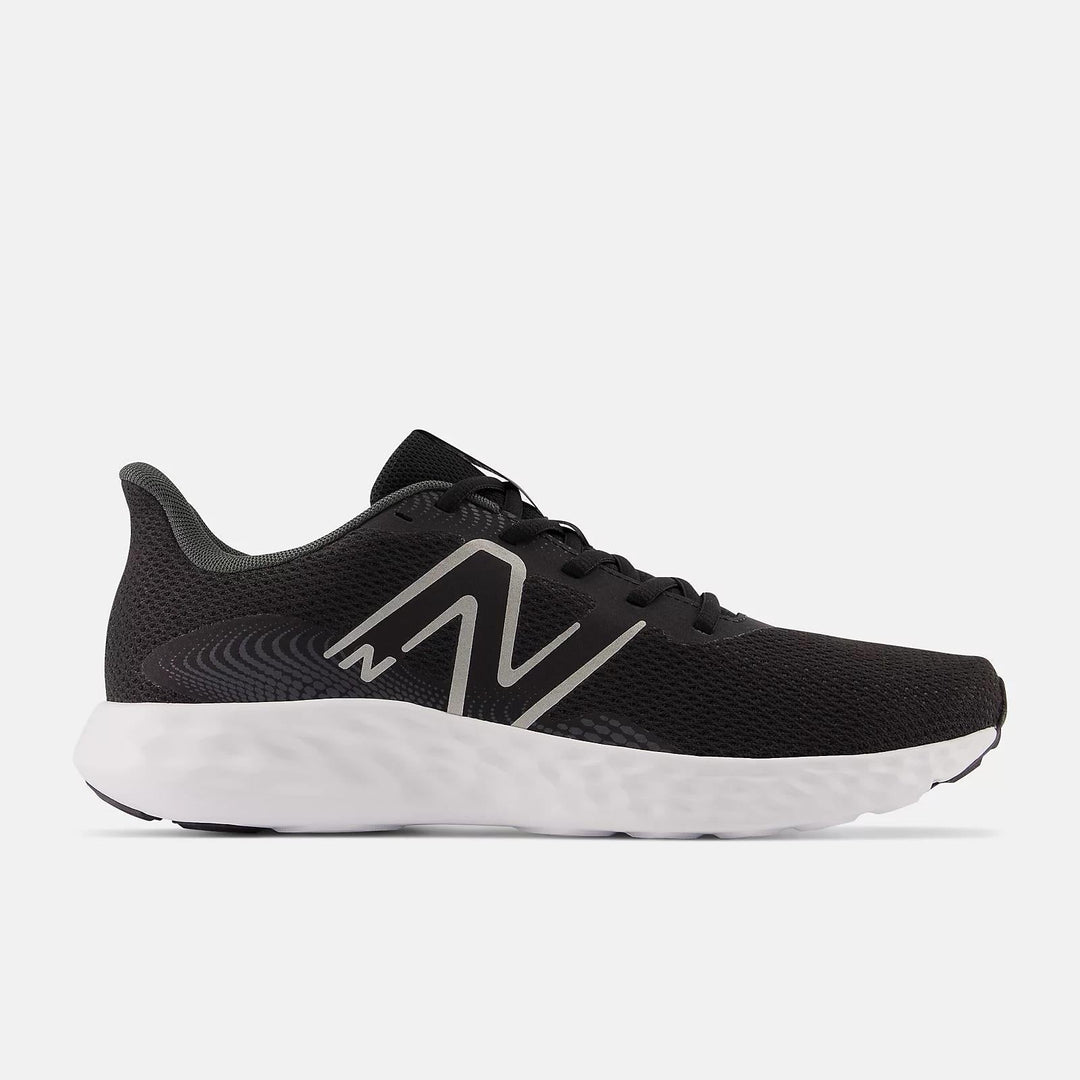 Women's Wide Fit New Balance M411LB3 Walking and Running Trainers - Black/White in Black/White - Image 2
