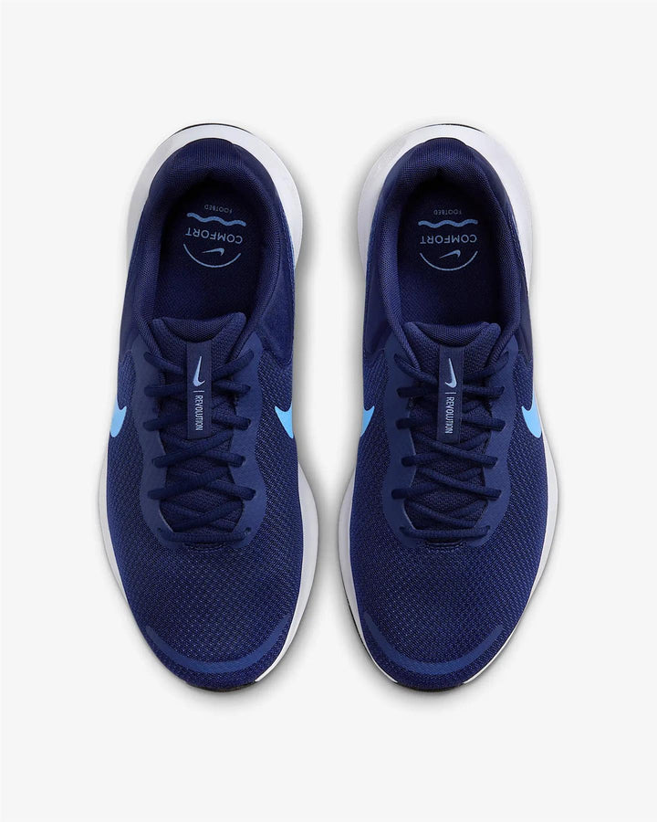 Women's Wide Fit Nike FB8501-400 Revolution 7 Running Trainers in Blue - Image 1