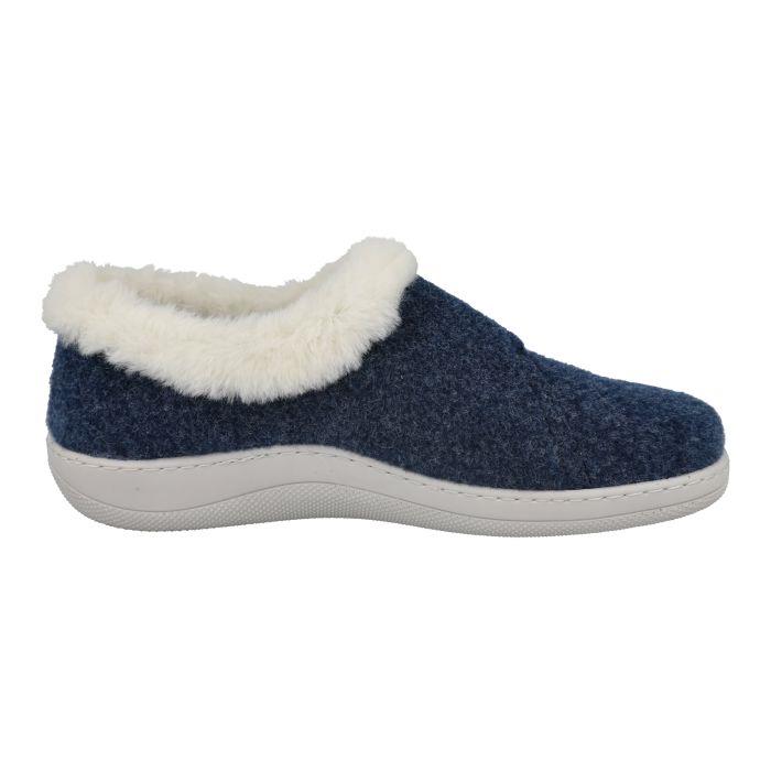 Women's Wide Fit DB Talala Slippers in Navy Felt - Image 4