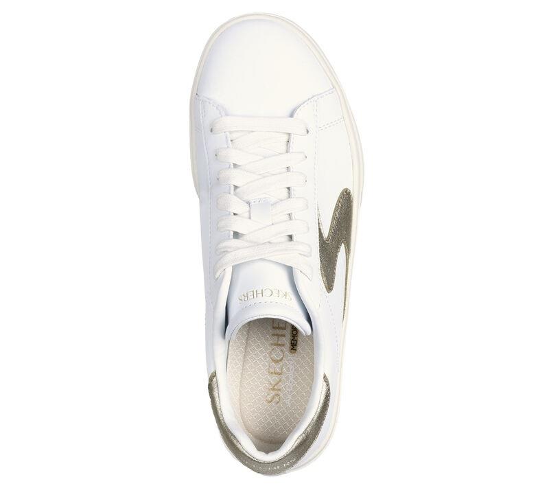 Women's Wide Fit Skechers 185016 Eden Lx Beaming Trainers in White/Black - Image 11