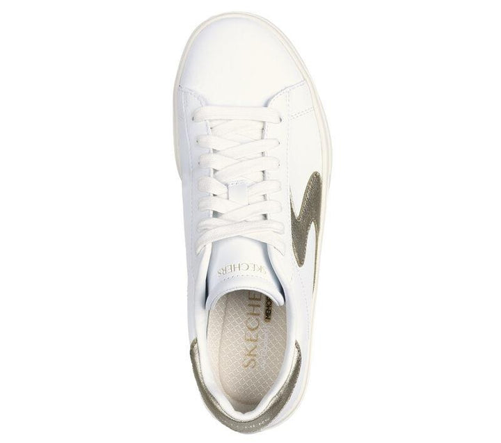 Women's Wide Fit Skechers 185016 Eden Lx Beaming Trainers in White/Black - Image 1