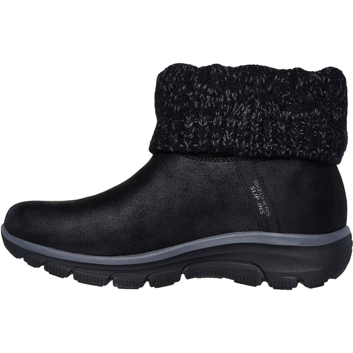 Women's Wide Fit Skechers 168033 Slip-ins Easy Going Cozy Weather 2 Boots in Black - Image 1