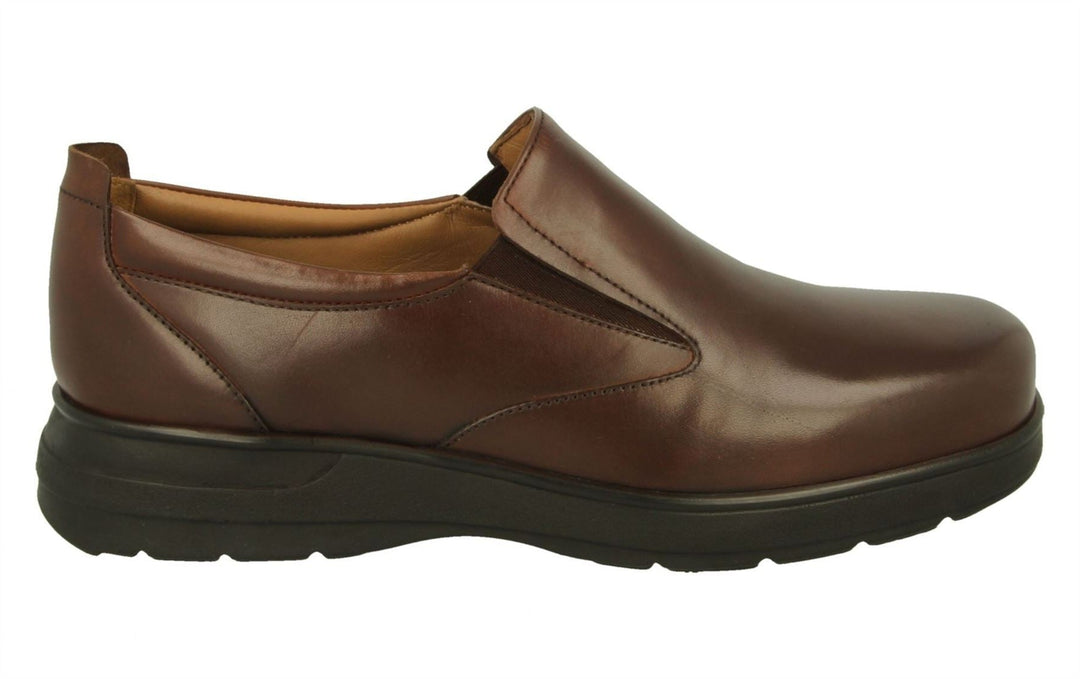 Mens Wide Fit DB Dalton Slip On Luxury Shoes in Black Leather - Image 6