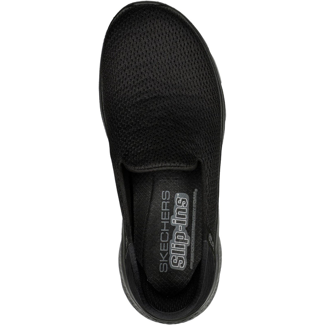 Women's Wide Fit Skechers 216496 Slip-ins Go Walk Flex Hands Up Trainers in Black - Image 4