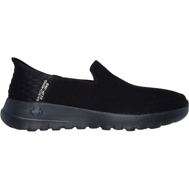 Women's Wide Fit Skechers 124641 Slip-ins Go Walk Joy Vela Shoes in Black - Image 1