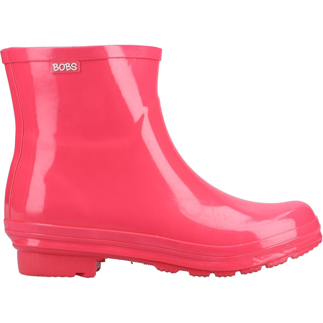 Women's Wide Fit Skechers 113377 Rain Check Neon Puddles Wellingtons Boots in Black - Image 7