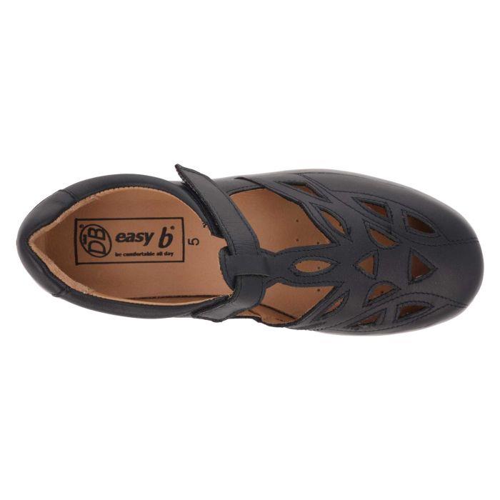 Women's Wide Fit DB Ayla Shoes in Navy Leather - Image 1