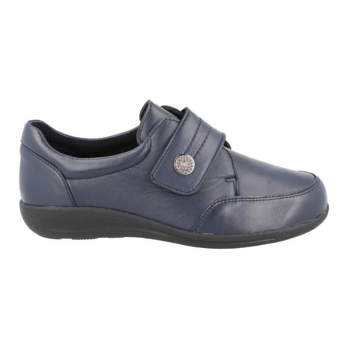 Women's Wide Fit DB Lapland Shoes in Black Stretch Leather - Image 6