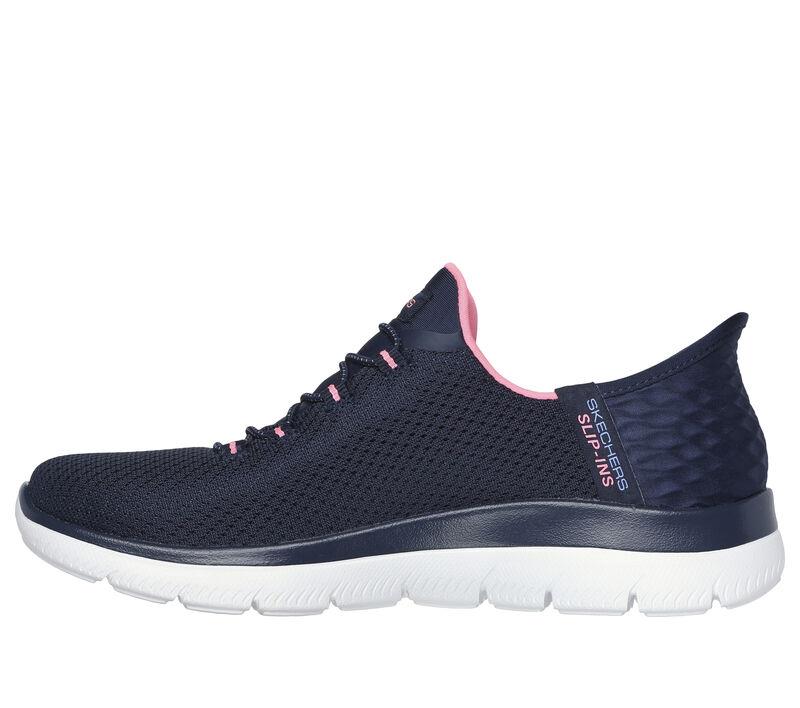 Women's Wide Fit Skechers 150123 Slip-ins  Summits Diamond Dream Trainers in Navy/Pink - Image 4