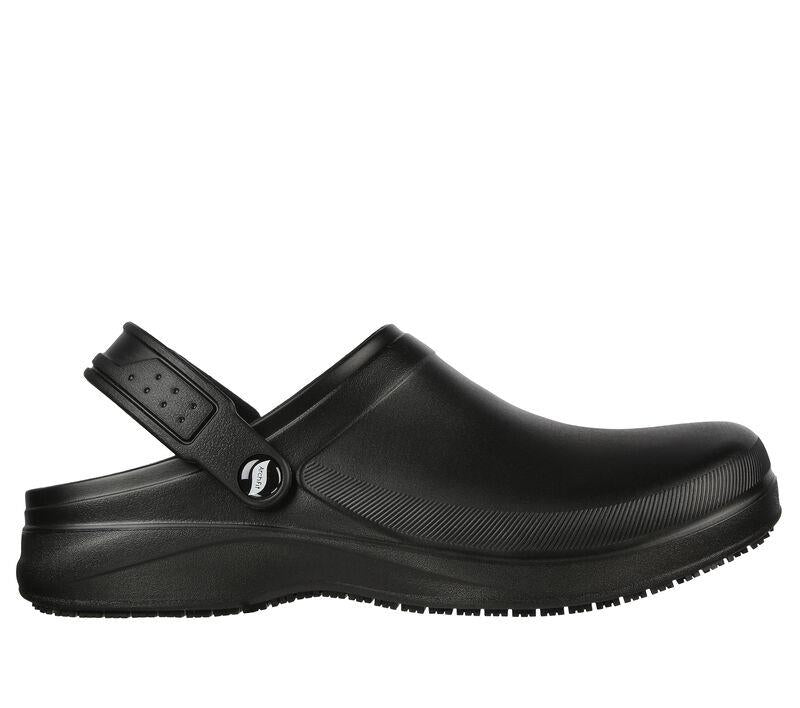 Men's Wide Fit Skechers 200092 Riverbound Sr Clog Shoes in Black - Image 2