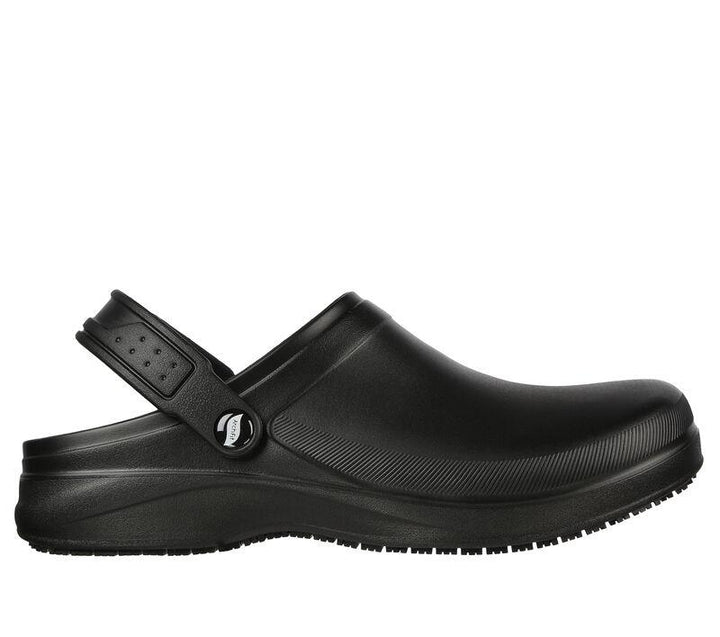Men's Wide Fit Skechers 200092 Riverbound Sr Clog Shoes in Black - Image 1