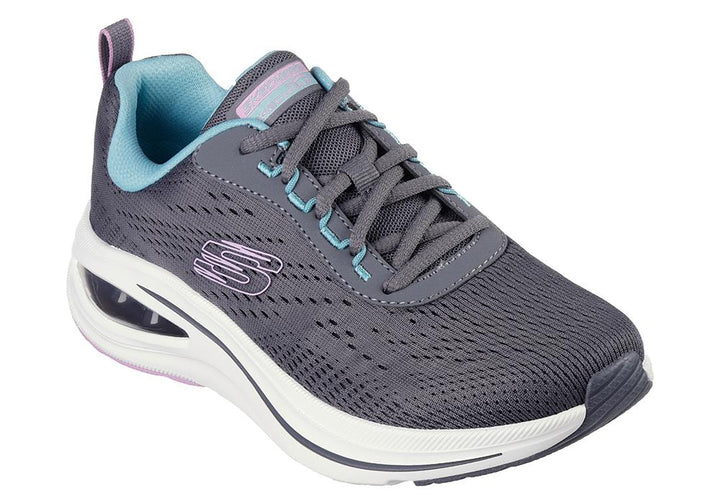 Women's Wide Fit Skechers 150131 Skech Air Meta Aired Out Trainers - Charcoal/Multi in Charcoal/Multi - Image 1