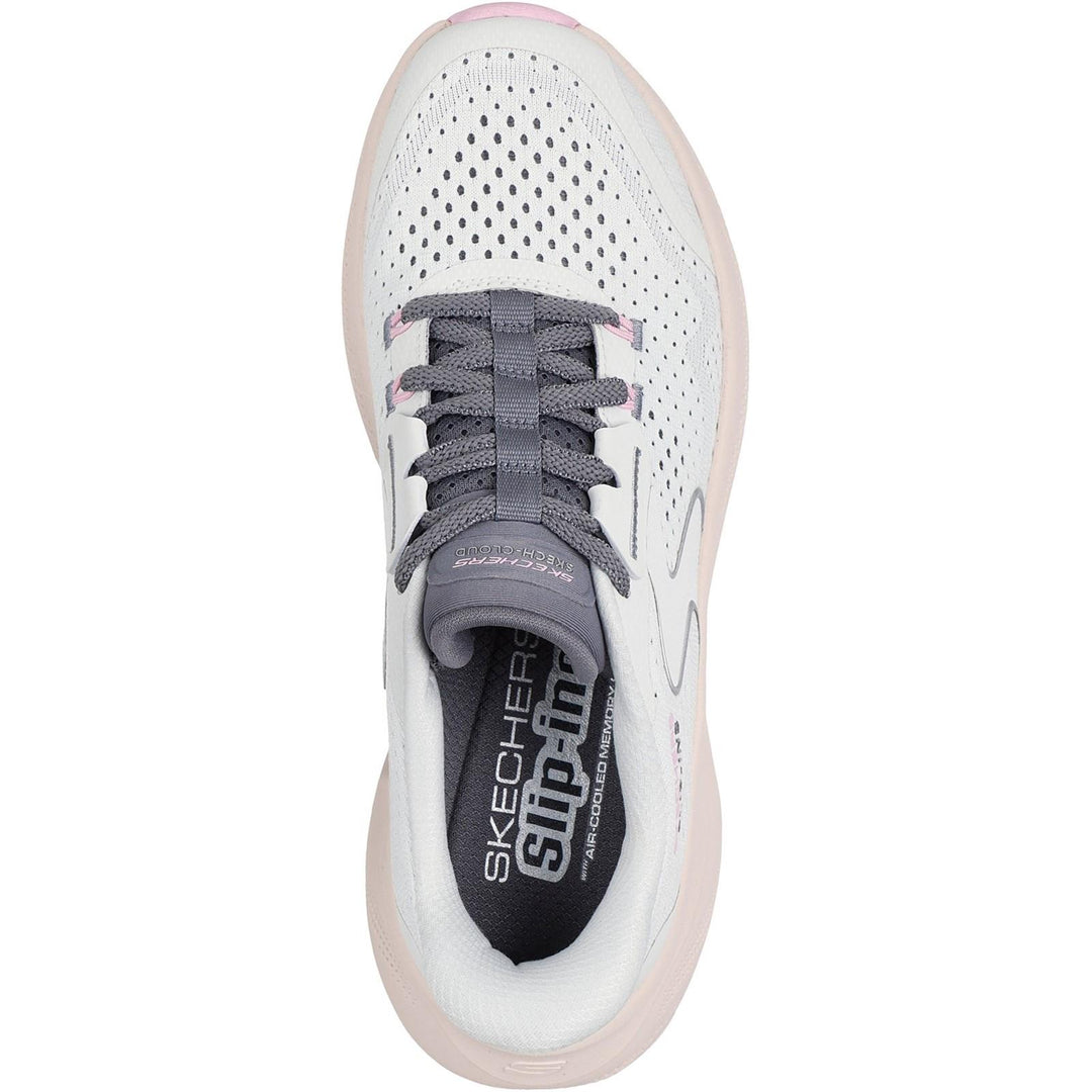 Women's Wide Fit Skechers 150565 Slip-ins Skech Cloud Plush Horizon Trainers in Black/White - Image 10