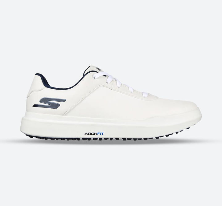 Men's Wide Fit Skechers 214037 Go Golf Drive 5 Trainers in White/Navy - Image 1