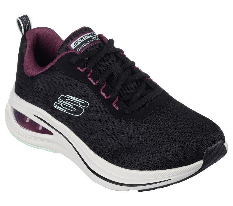 Women's Wide Fit Skechers 150131 Skech Air Meta - Aired Out Trainers in Charcoal/Multi - Image 3