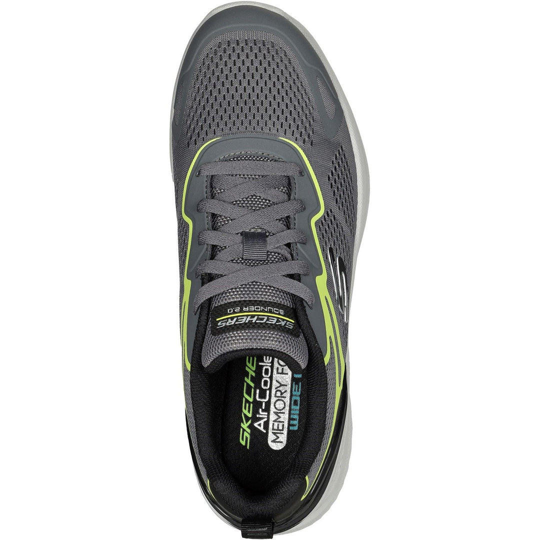 Men's Wide Fit Skechers 232674 2.0 - Andal Trainers - Charcoal/Lime in Charcoal/Lime - Image 4