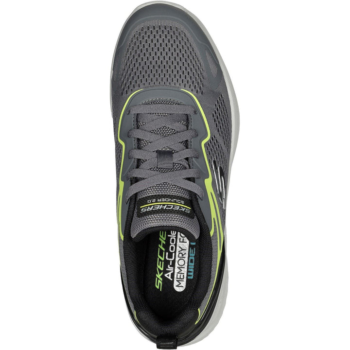 Men's Wide Fit Skechers 232674 2.0 - Andal Trainers - Charcoal/Lime in Charcoal/Lime - Image 1