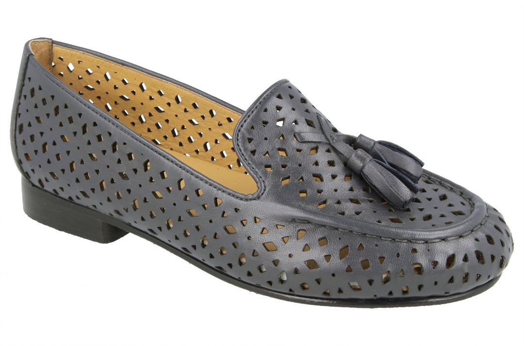 Womens Wide Fit DB Driffield Shoes in Navy - Image 3