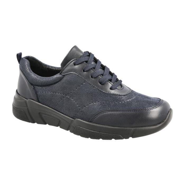 Women's Wide Fit DB Culver Shoes in Black Lea / Stretch - Image 6