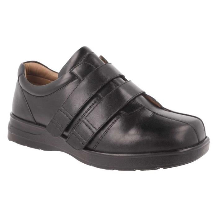 Men's Wide Fit DB Conrad Shoes in Black Leather - Image 1