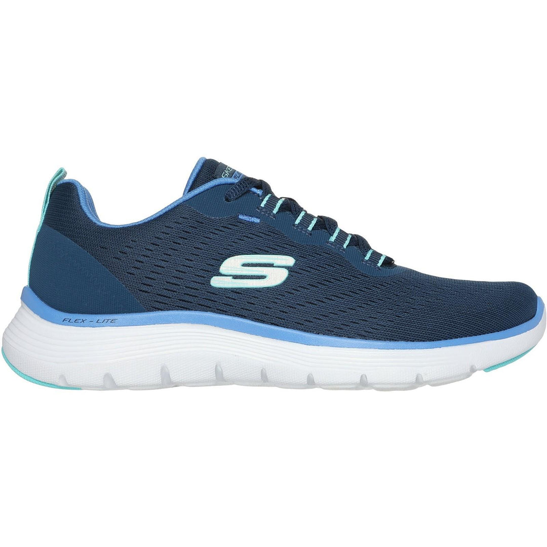 Women's Wide Fit Skechers 150201 Flex Appeal 5.0 New Path Trainer in Black - Image 7