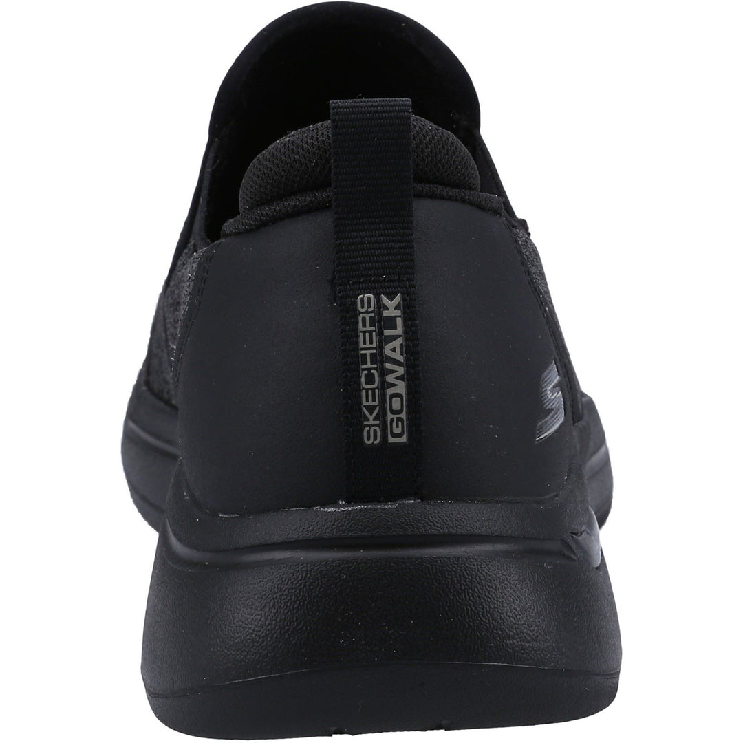 Men's Wide Fit Skechers 216183 Go Walk Arch Fit Trainers in Black - Image 6