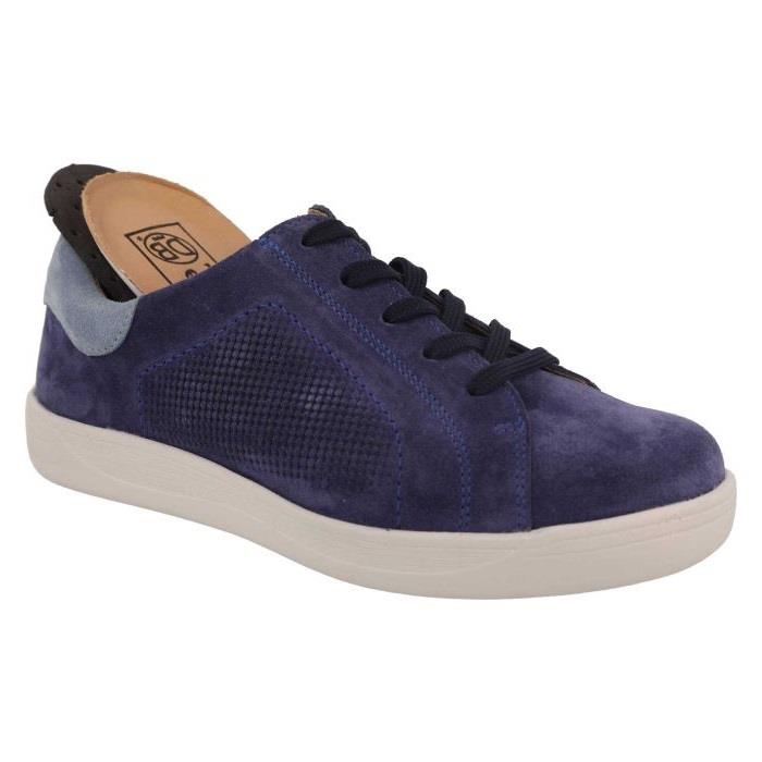 Women's Wide Fit DB Raya Bumper Pumps in Navy Suede - Image 1