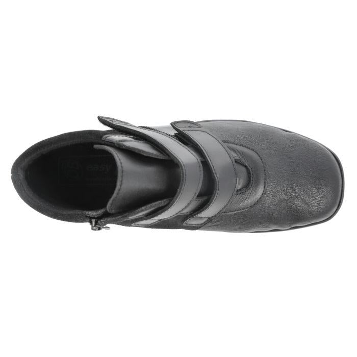 Women's Wide Fit DB Sleaford Boots in Black Lea / Stretch Pu - Image 1