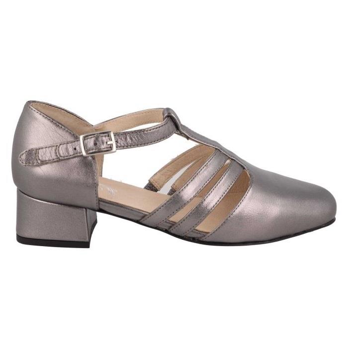 Women's Wide Fit DB Ruby Mid Heel Sandals in Black Leather - Image 7