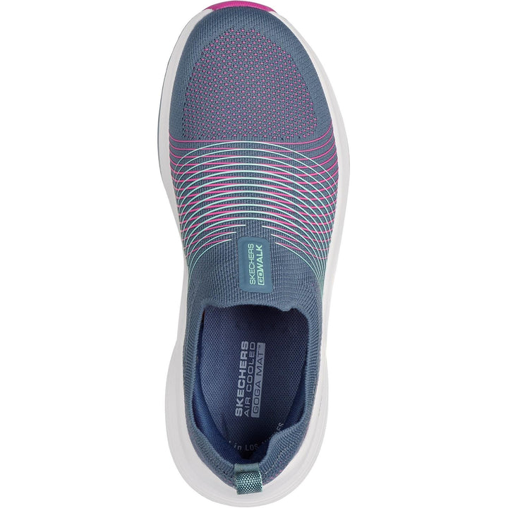 Women's Wide Fit Skechers 125052 Go Walk Max Walker Sally Trainers in Black/White - Image 1