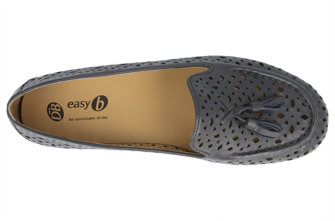 Womens Wide Fit DB Driffield Shoes in Navy - Image 5